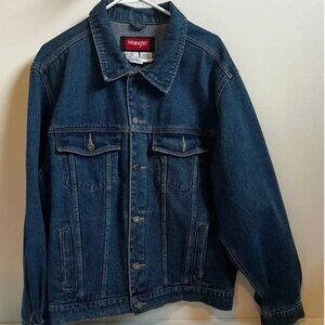 Vintage Wrangler Denim Jacket Mens XL/TG Blue‎ Jean Button Front Trucker Coat